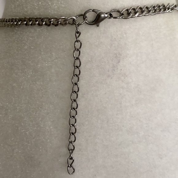 Silver Rocker Rebel Edgy Layered Bead Discs Coins Textured Chain Necklace - Picture 16 of 16